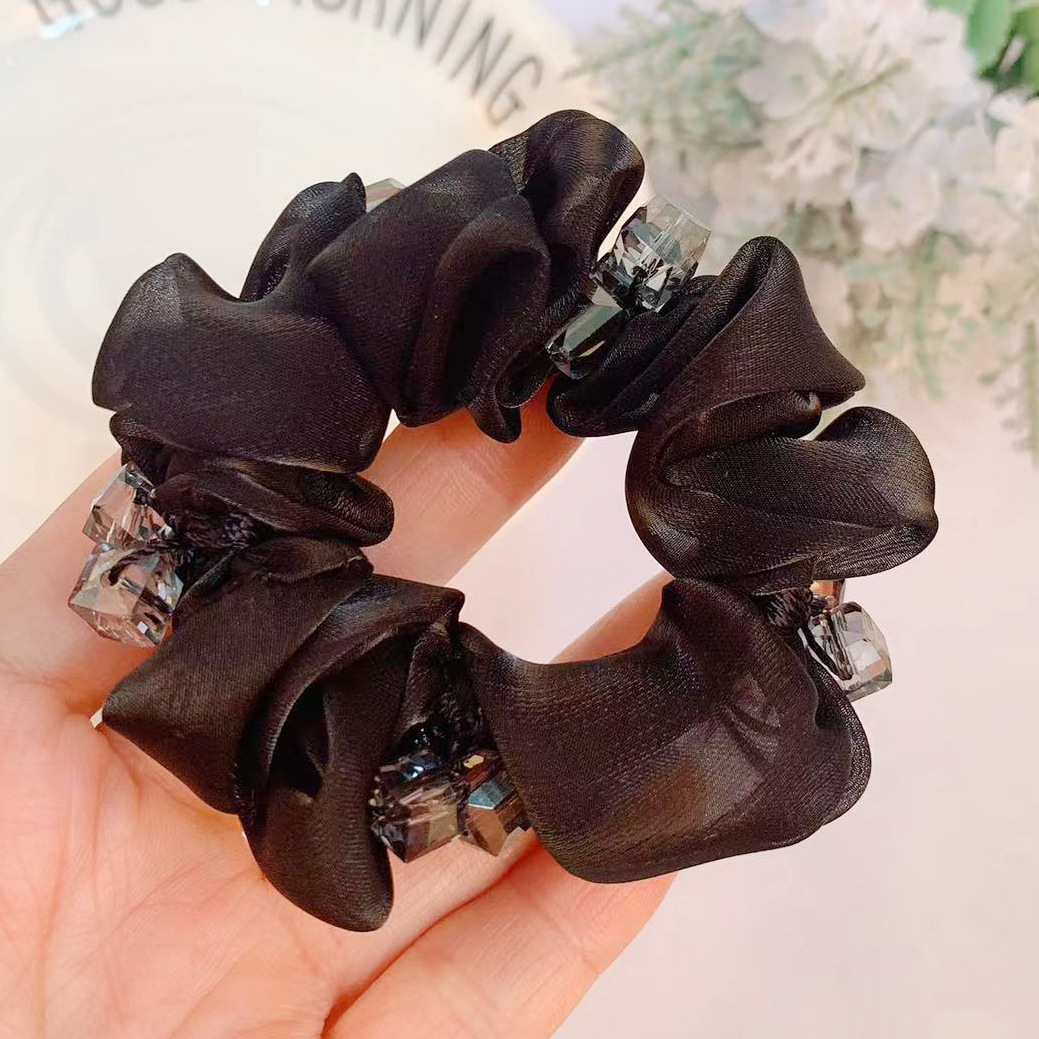 Hair Accessories Hair Rope Hair Accessory for Ponytail Rubber Band Elegant Ins Korean Hairtie Female Adult High-End Crystal Small Intestine Hair Ring