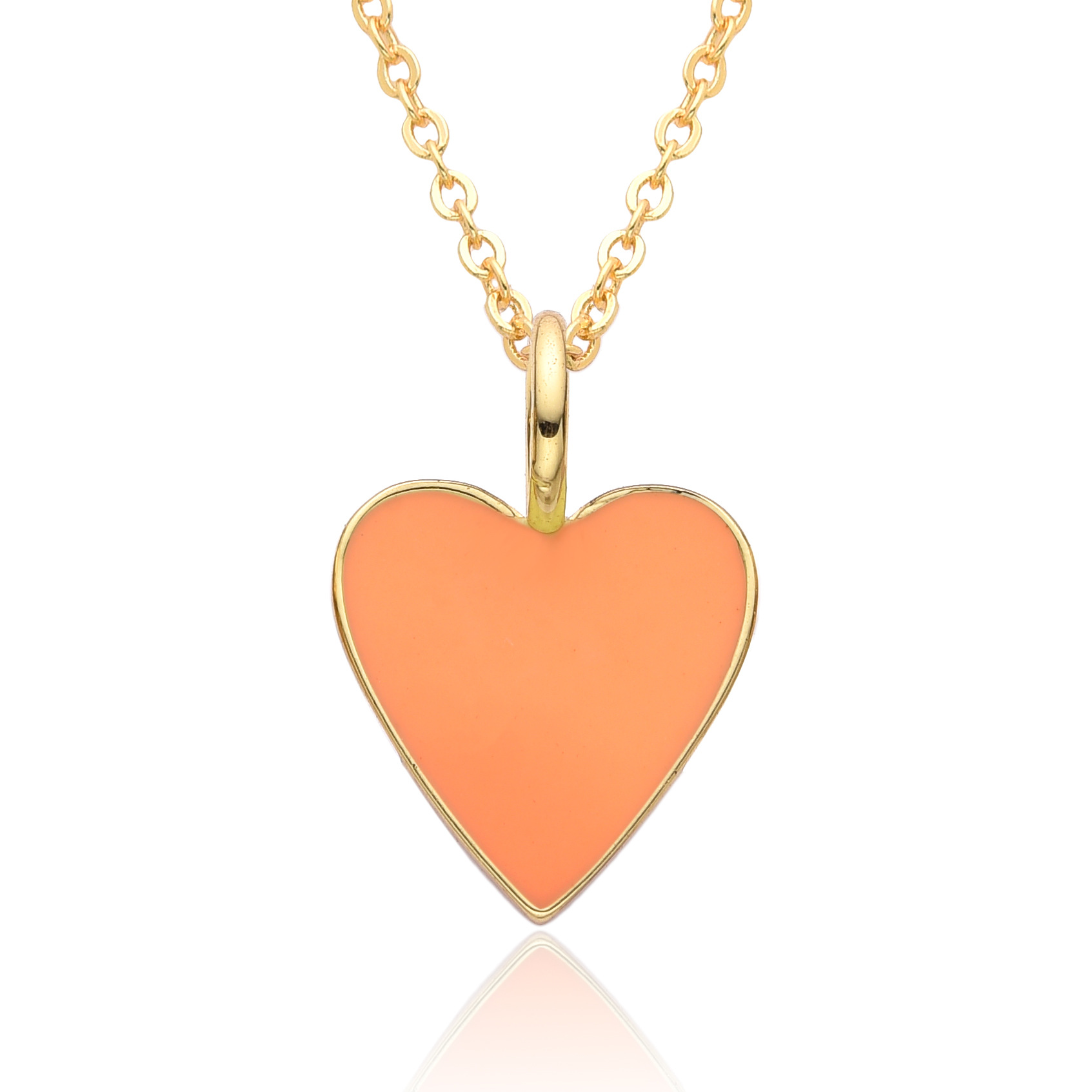 10g Weight Pendant Necklace Classification cable chain Chain Type 1 Piece Quantity Daily, Date Occasion Copper Material Heart Shape Pattern Women's Gender Enamel, Plating Design IG Style, Simple Style Style Copper IG Style Simple Style Heart Shape Enamel Plating Pendant Necklace 12