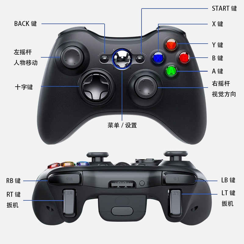 [Spot Speed] Adecuado para gamepad inalámbrico XBOX360 2.4G Bluetooth P3/P4 gamepad vibratorio