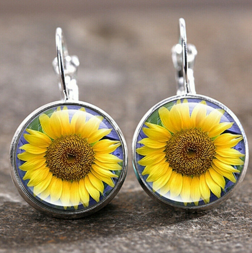 Sunflower Hummingbird Moon Angel Earrings Women's Cross-border European and American Hot Selling Fashion French Ear Hook Ear Jewelry Wholesale