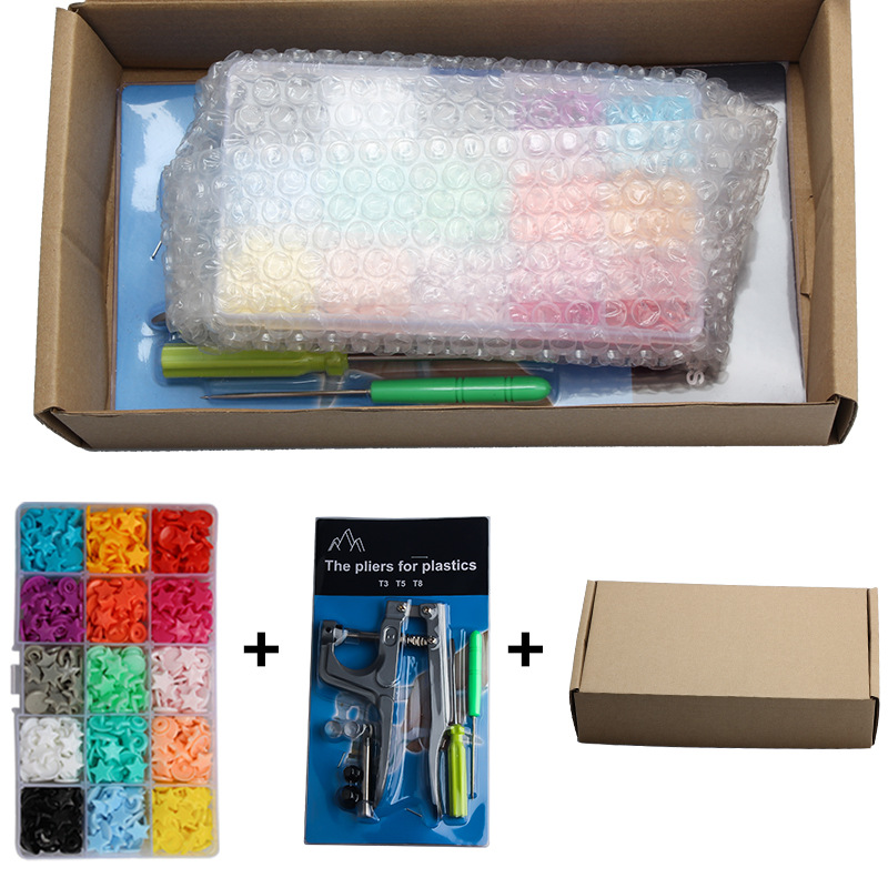 Amazon T5 cuatro-articulación hebilla amor resina estrella de cinco puntas Botón de plástico herramienta de instalación de prensa de mano alicates traje