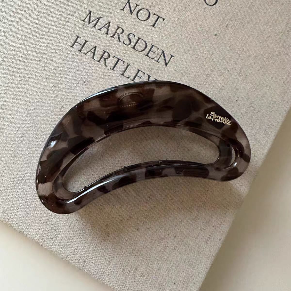 チョコレートブラウンのシンプルな髪にサメのクリップ2025の新しい高級感ヘアクリップの女性の後頭部クリップの髪飾り