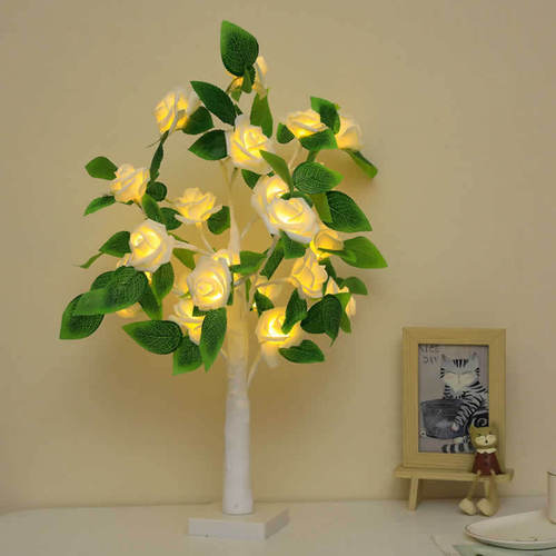 Tree Lamp LED Thanksgiving Valentine's Day Rose Decor Lamp Christmas Party Scene Decoration Shaped Lighting Tree