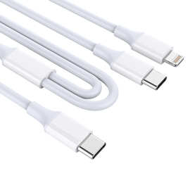 一拖二abs快充数据线同时充手机电脑平板支持文件传输通用