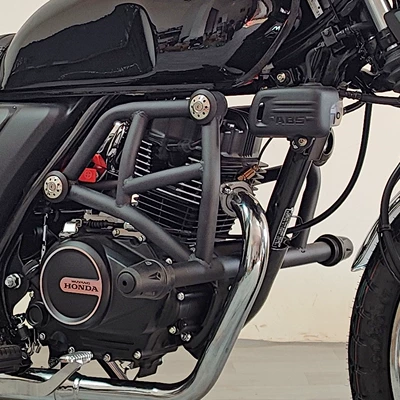Suitable for Honda CGX150 bumper tailstock folding backrest canvas side bag anti-fall anti-collision bumper accessories modification (Motorcycle bumper) - black-carbon-steel-bumper