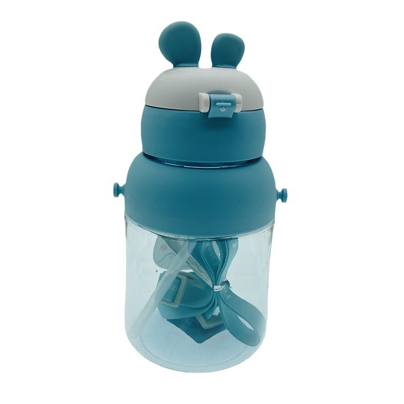 Baijia 5032 taza de plástico transparente niños estudiante taza de agua feliz taza de agua transparente con correa al aire libre hervidor de agua portátil