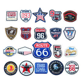 新款数字衣服服装熨烫补丁贴跨境熨烫布料刺绣服装补丁贴原创