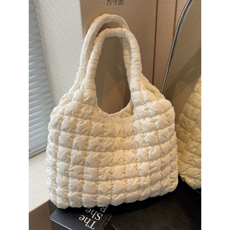 Осенняя и зимняя пуховая хлопчатобумажная сумка женская 2025 новая корейская версия одной плечевой сумки для отдыха большой емкости