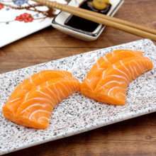 仿真三文鱼片生鱼片刺身日本料理食物模型橱窗展示装饰拍摄道具