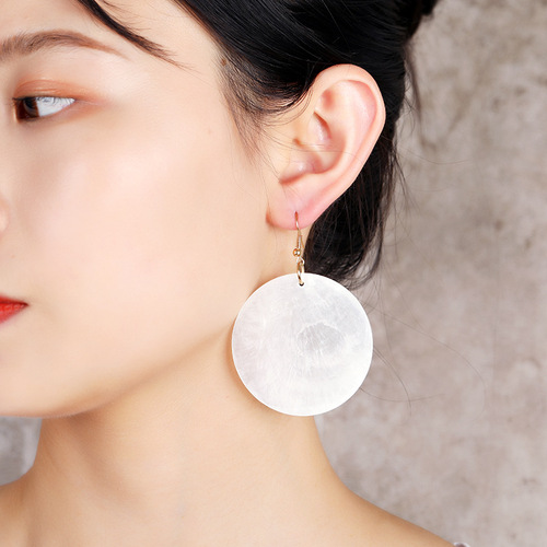 European and American island resort style shell earrings long temperament tassel earrings Korean retro personality simple earrings for women