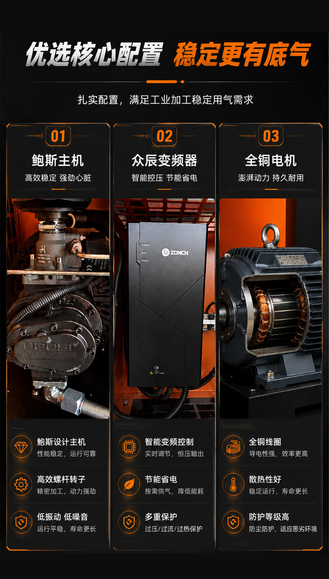 Laser Cutting Machine Dedicated Permanent Magnet Variable Frequency Integrated Screw Air Compressor Industrial Grade Large-Scale 16/ 30kg kg