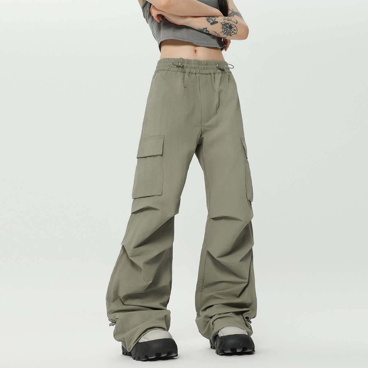 Pantalones cargo paracaidistas, secado rápido, ligeros y transpirables, estilo retro suelto