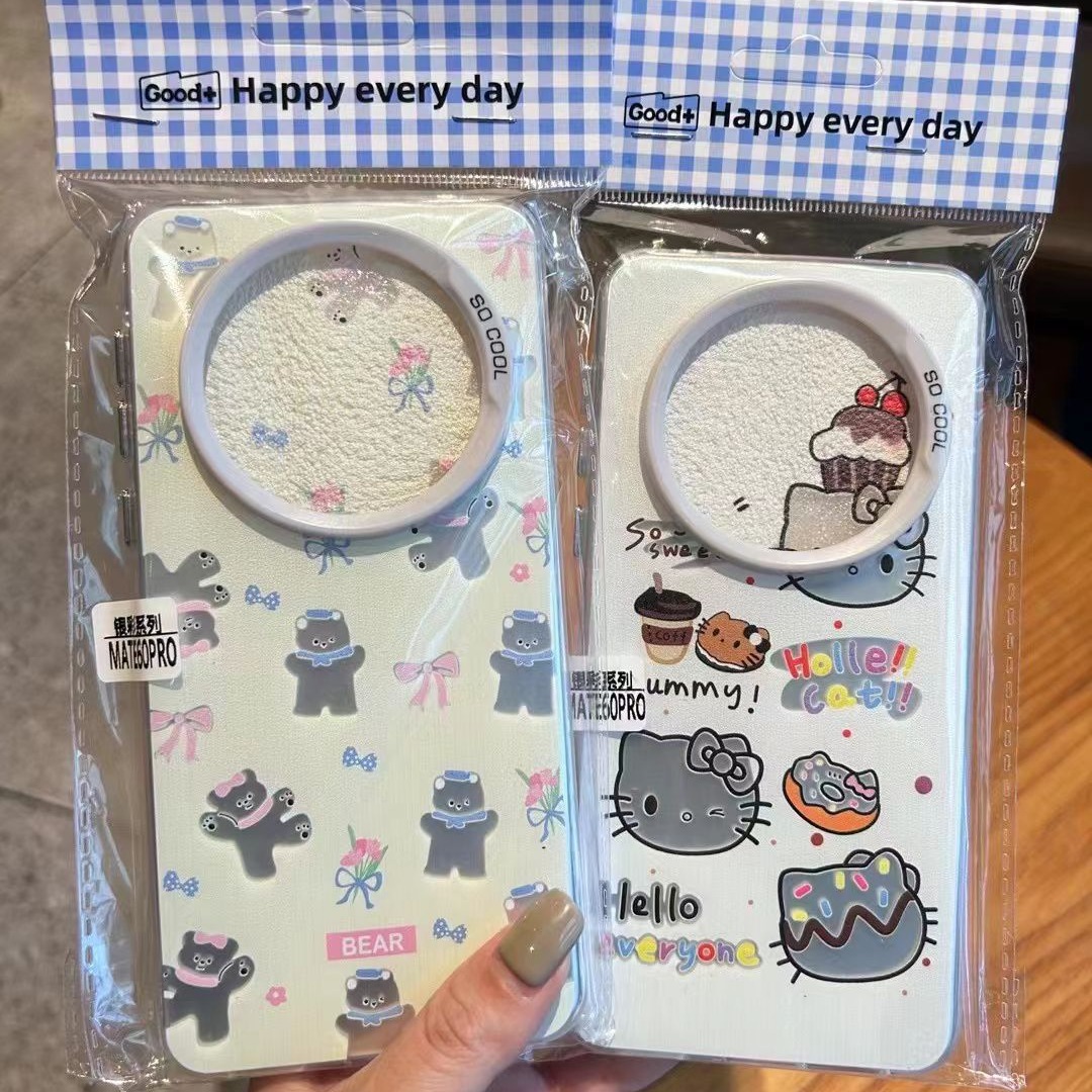 Good Partner Silver Color Series is suitable for Huawei mate80pro mobile phone case NOVA16P cartoon frosted IMD anti-fall