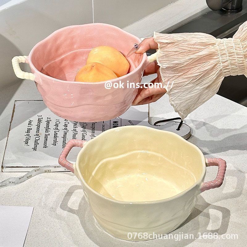Double-Eared Soup Bowl, Snail Noodle Bowl, Instant Noodle Bowl, Baking Bowl, Ceramic Fruit Salad Bowl, Spicy Hot Pot Bowl, Home Dormitory Double-Eared Soup Bowl, Snail Noodle Bowl, Instant Noodle Bowl, Baking Bowl, Ceramic Fruit Salad Bowl, Spicy Hot Pot Bowl, Home Dormitory
