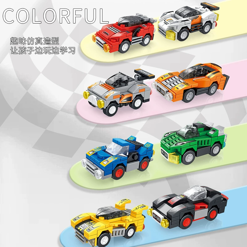 Mini Building Blocks Gift Box, 10 Random Mini Sets in One Pack, Assorted Vehicles & Animals