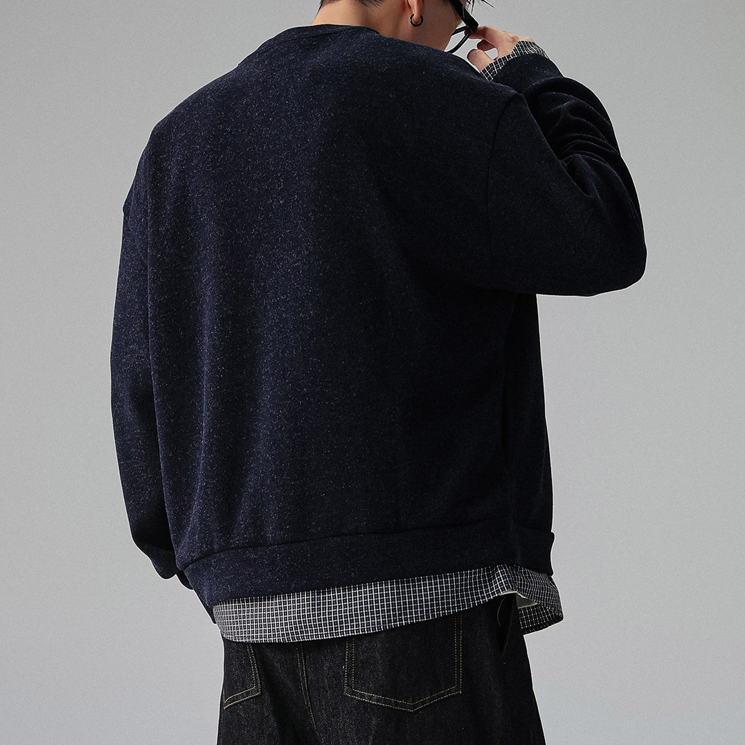 Explosiones transfronterizas de tamaño grande falso de dos piezas camisas de punto suéter cardigán hombre chaqueta vieja fábrica de viento al por mayor