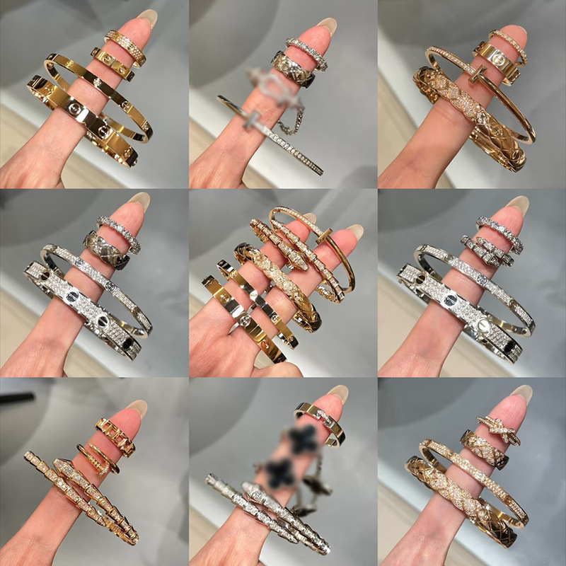 Light Luxury Flower Splicing Zircon Bracelet Bracelet Niche High-End Fashion Bracelet Commuting Unique Design Jewelry for Women