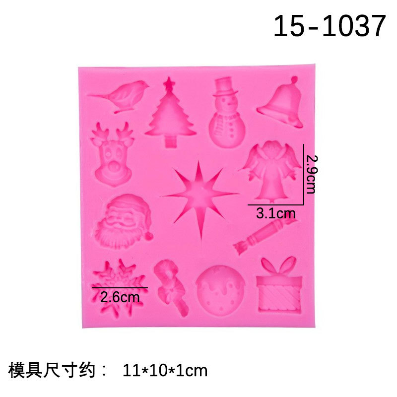 Invierno copo de nieve guantes sombrero silicona molde DIY regalo Navidad muñeco chocolate decoración la torta