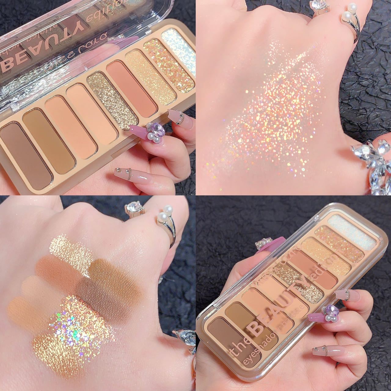 Nueva paleta de sombras de ojos de 9 colores de MISS LARA, popular, con brillo perlado, acabado mate, precio asequible, larga duración, paleta de maquillaje estilo Instagram. image 3