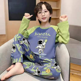 男儿童睡衣秋冬新品哪吒卡通秋衣秋裤新中式青少年开学家居服套装