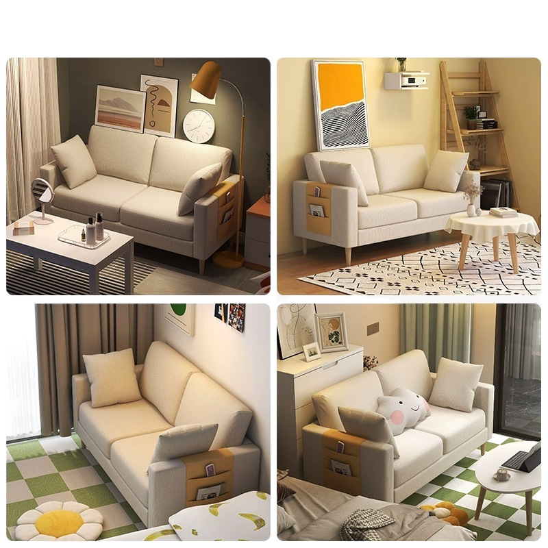 Sofá de casa pequeña nórdico simple moderno dormitorio alquiler simple red red doble triple sala de estar sofá de tela