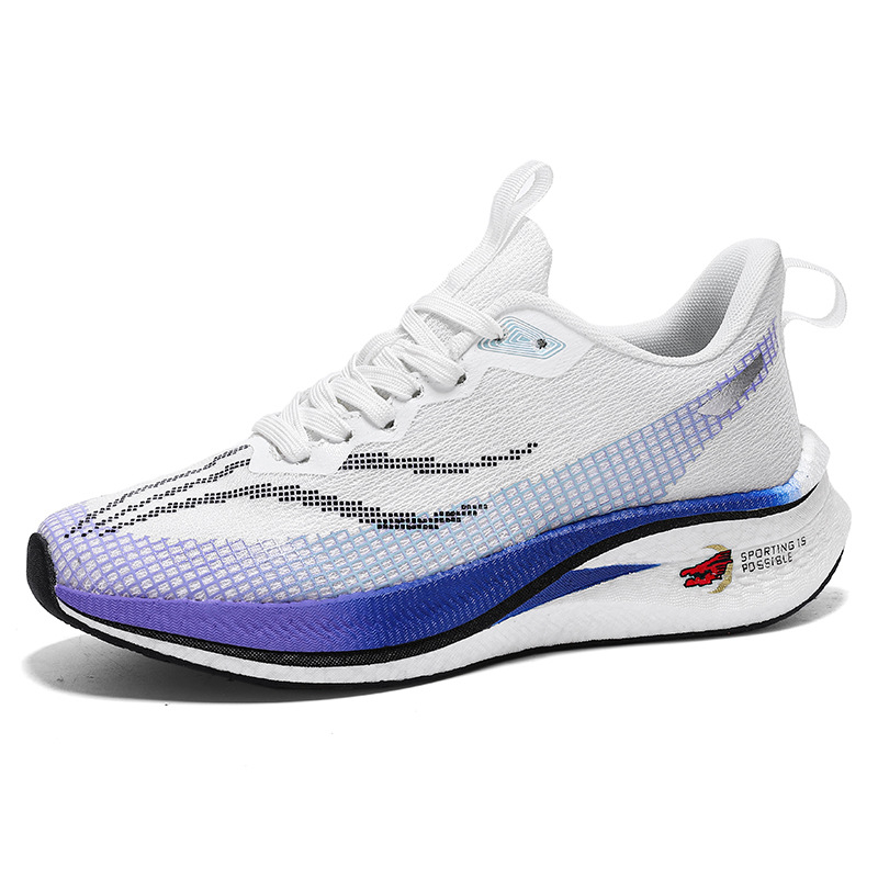 T037 primavera y verano zapatos de correr para hombres y mujeres, tela de malla baja, suela de palomitas de maíz, zapatillas de corrida ligeras y transpirables