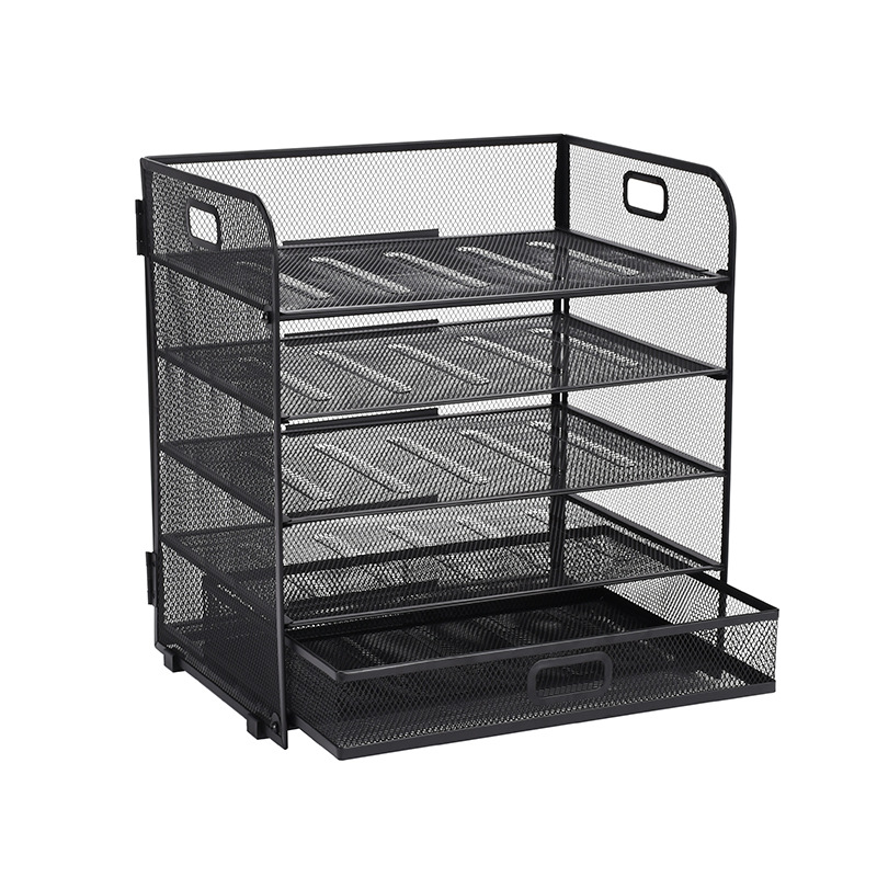 Nuevo estante de archivo de cinco capas desmontable escritorio metal multiusos almacenamiento rack oficina multi-capa almacenamiento archivo marco image 7