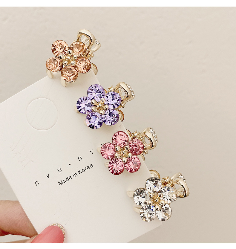 Simple Style Flower Alloy Plating Rhinestones Hair Claws 1 Piece display picture 3