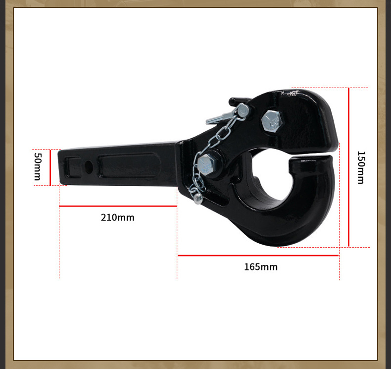 Amazon Cross-Border Manufacturer Tow Arm Tiger Head Hook Off-Road Vehicle Rv Universal Modification Towing Hitch Accessories 15t