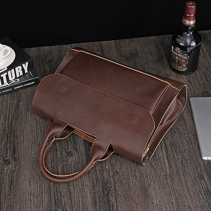 Handbags for Men 2024 New Arrivals Large-capacity Classic Retro Men’s Shoulder Bag High-quality Leather Crossbody Bag Business Computer Briefcase._voghion.com