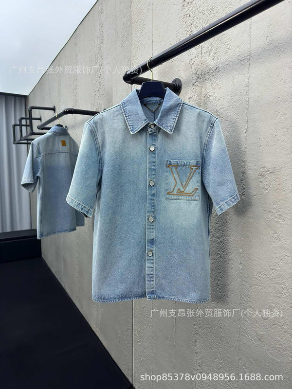 Donkey's 新しいポケット刺繍レターロゴボタンシャツデニムジャケットカップル男性と女性のスーツの正しいバージョン|undefined