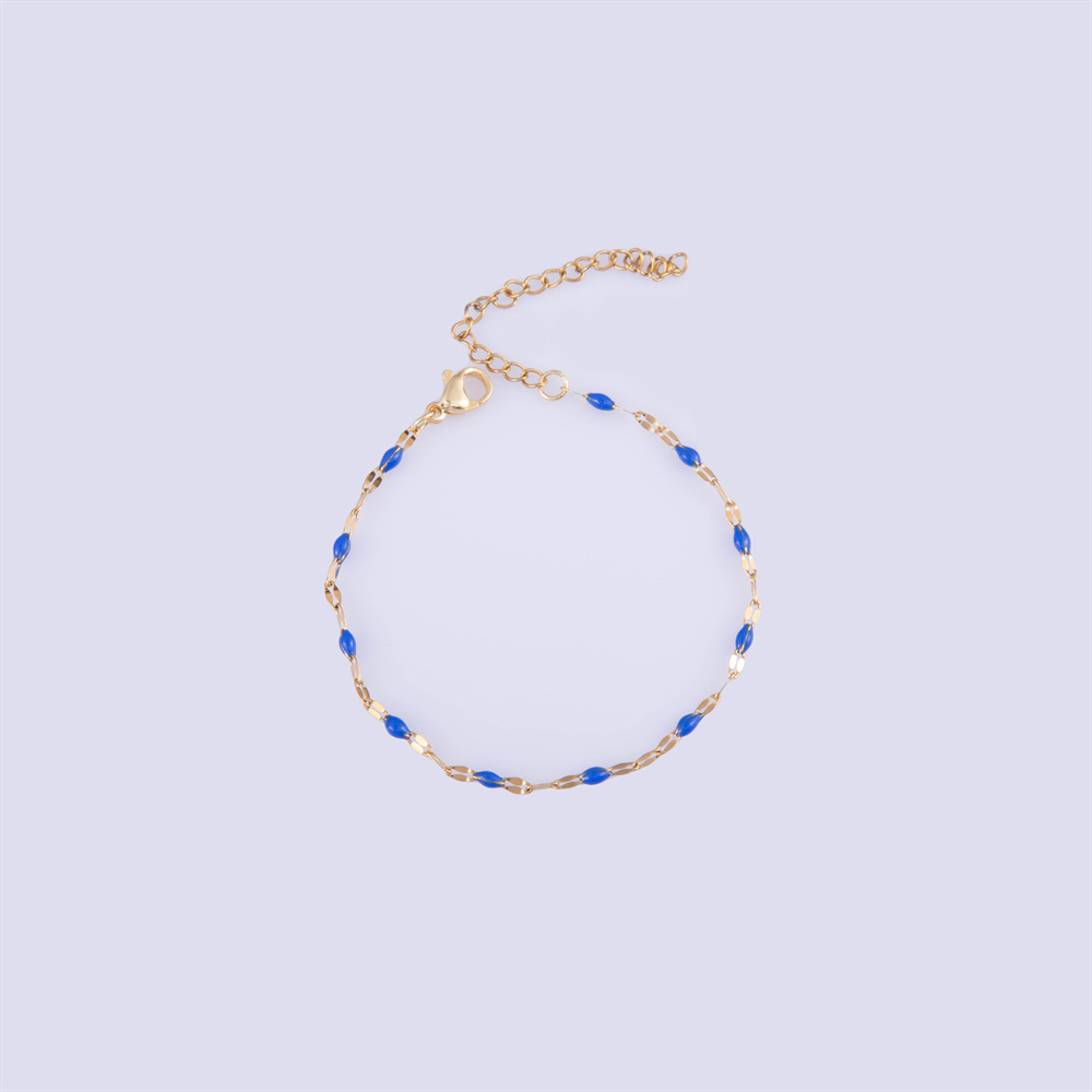 Color Block Pattern Sweet Color Block 304 Stainless Steel Bracelets In Bulk