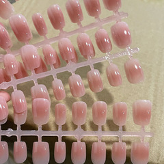 春夏溫柔水蜜桃腮紅半成品純手工甲油膠噴塗甲片預製甲穿戴甲美甲