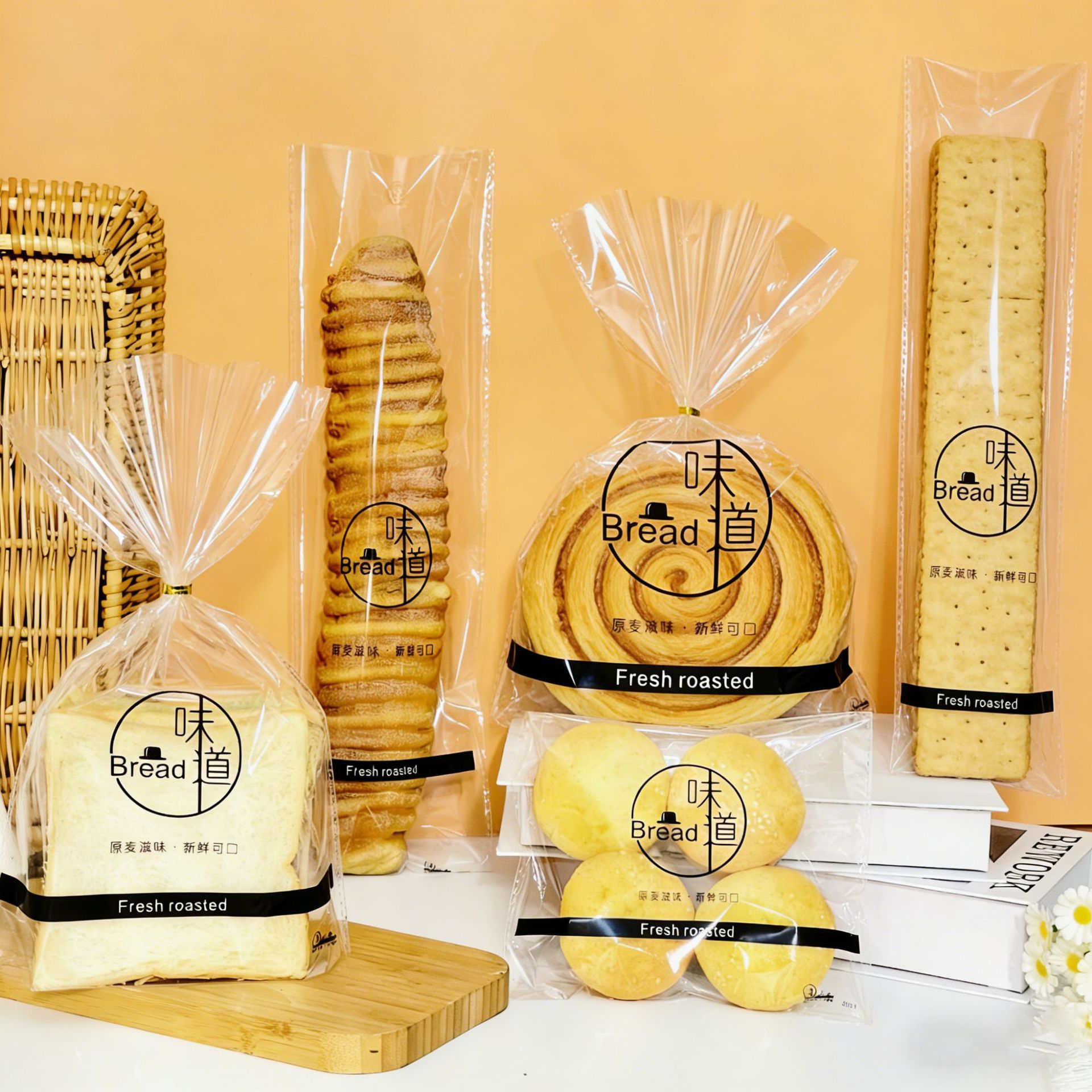 通用烘培透明包装多规格包装袋可装6片吐司250克450克方包包装