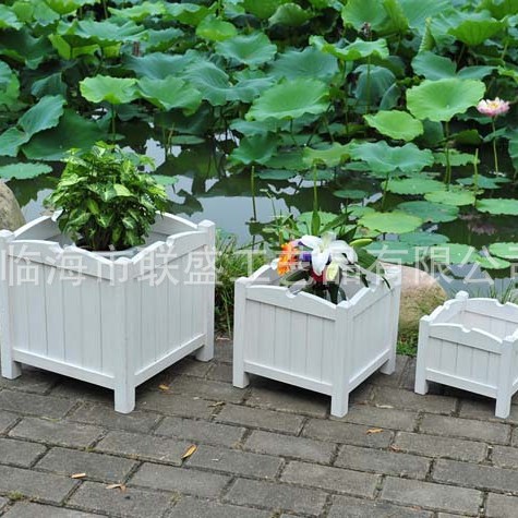 供应跨境户外庭院木质种植套三花箱户外庭院种植蔬菜创意木质花盆