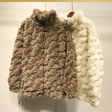 現貨2021冬季新款羊羔絨毛毛外套保暖皮層棉衣2D4G203