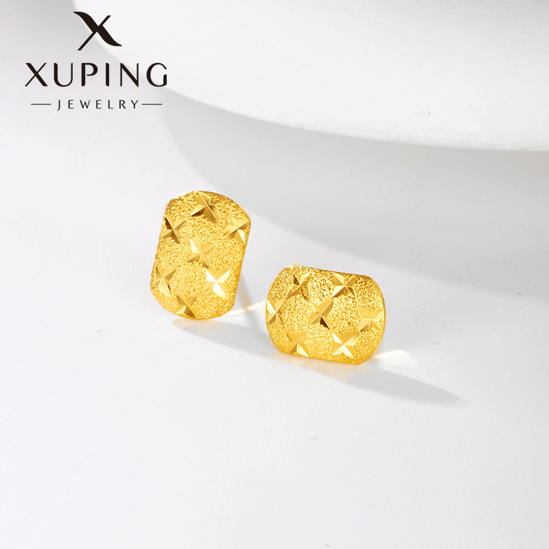 Pendientes chapados en oro 24K, diseño retro