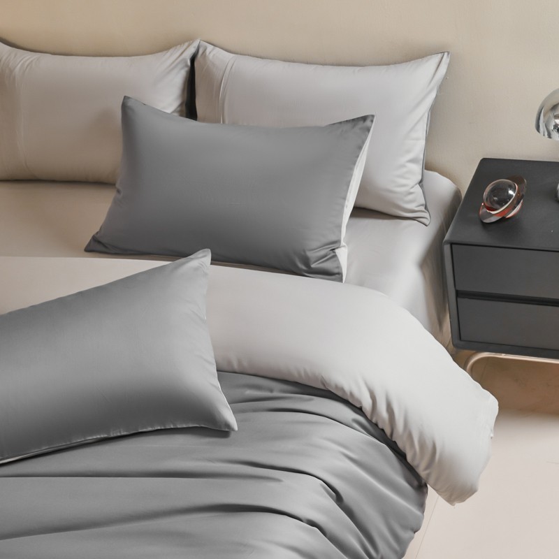 Luxurious Cotton Four-piece Sateen Bedding Set Solid Colour_voghion.com