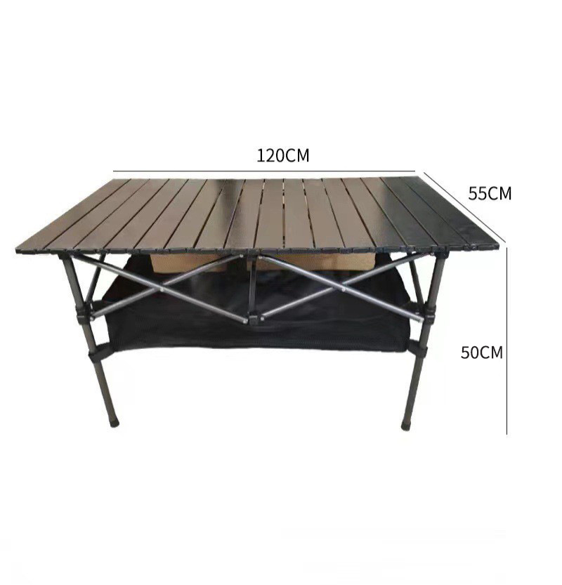 [with net pocket] black long table 120*55*50 carbon steel + storage bag