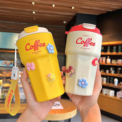 雷歐咖啡保溫杯學生高顏值便攜男士女士不鏽鋼大容量隨行杯汽車杯