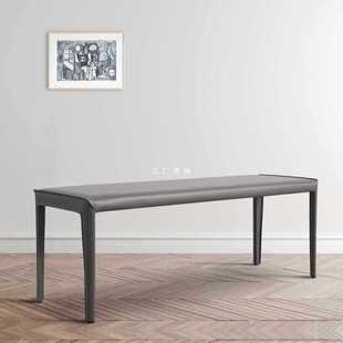 Italian saddle leather bench light luxury long bed bed bedside stool bench simple shelving stool bedroom bed stool