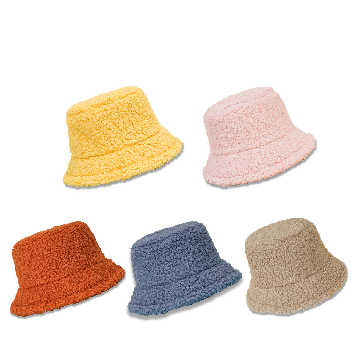 Otoño e invierno nuevo sombrero femenino de peluche de terciopelo pescador sombrero caliente a prueba de sol de ala ancha cara-mirando pequeño sombrero de cuenca moda coreana