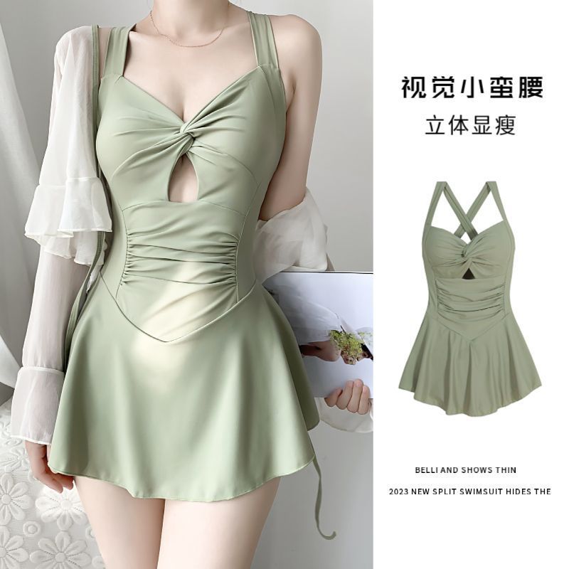 Women's conservative split-style cover-up swimsuit, 2024 new design, women's outerwear hot spring swimsuit