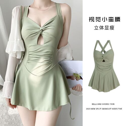 Women's conservative split-style cover-up swimsuit, 2024 new design, women's outerwear hot spring swimsuit