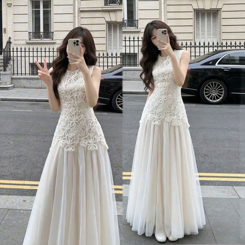 French-Style Gentle and Beautiful Slim-Fit Tank Dress, Unique and Stylish Long Dress for Summer 2026