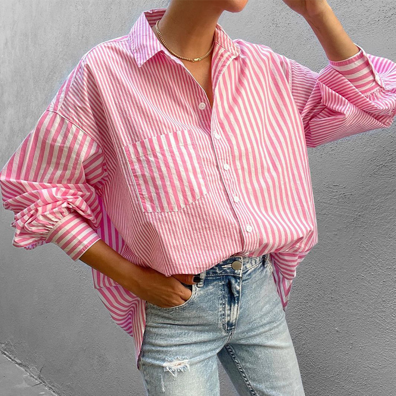 Women's Blouse Long Sleeve Blouses Stripe Casual Stripe display picture 1