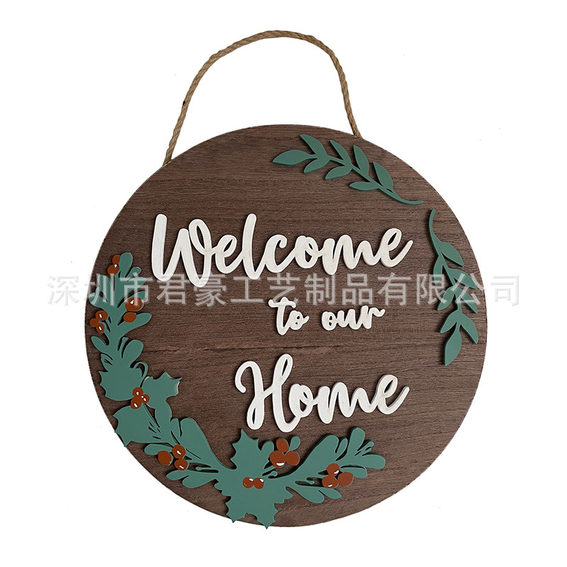 Cross -border new product wooden letter logo Welcome to the…