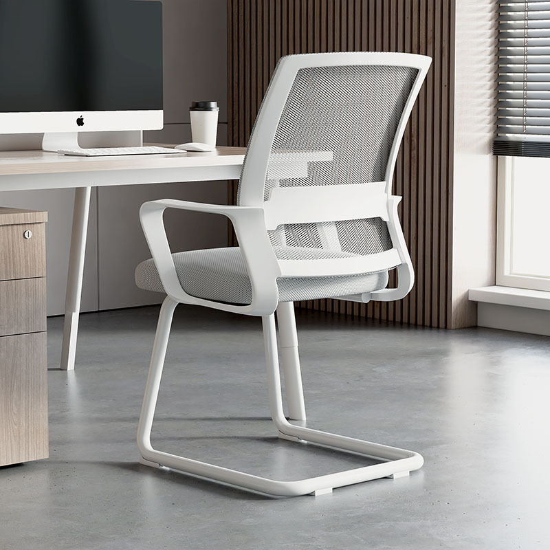 Fabricante, venta al por mayor, silla de conferencia para personal de oficina, silla en forma de I, respaldo simple moderno, silla de ordenador con lazo de malla, silla de mahjong