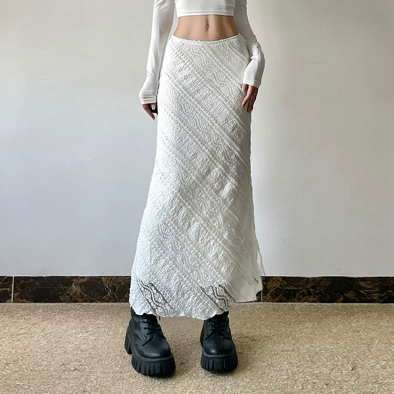 Pure Desire сексуальная саржевая кружевная юбка с низкой талией, женская модная темпераментная универсальная облегающая юбка на бедрах, длинная юбка, летняя