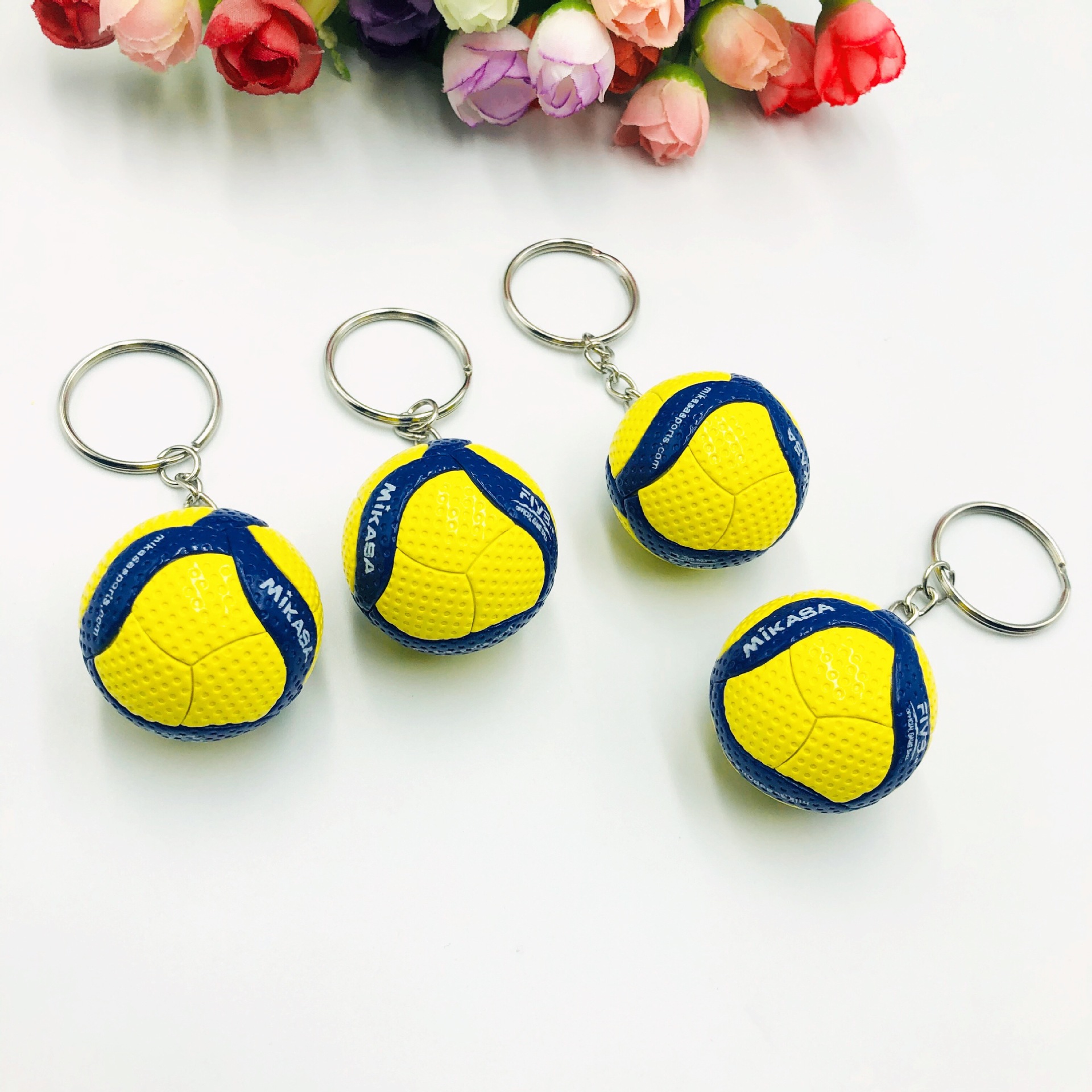 Llavero colgante de voleibol de cuero sintético MIKASA, colgante de voleibol personalizado, pequeño regalo para fanáticos del deporte.